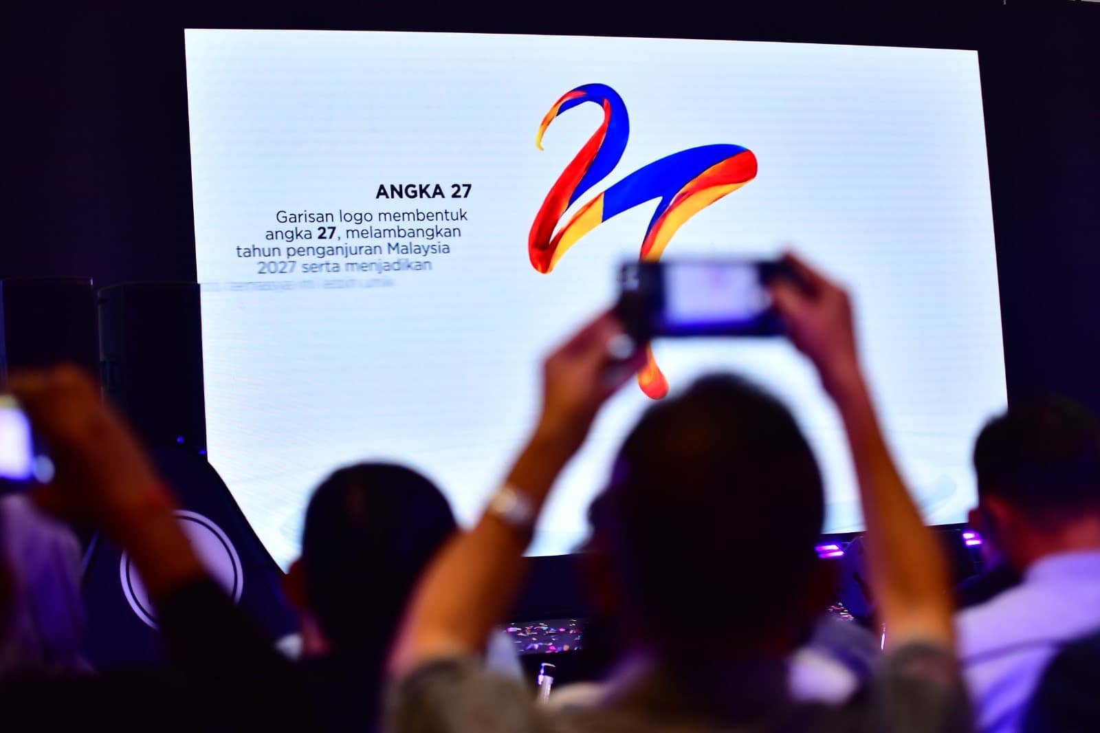 Launch screen explaining Angka 27 in the official logo.