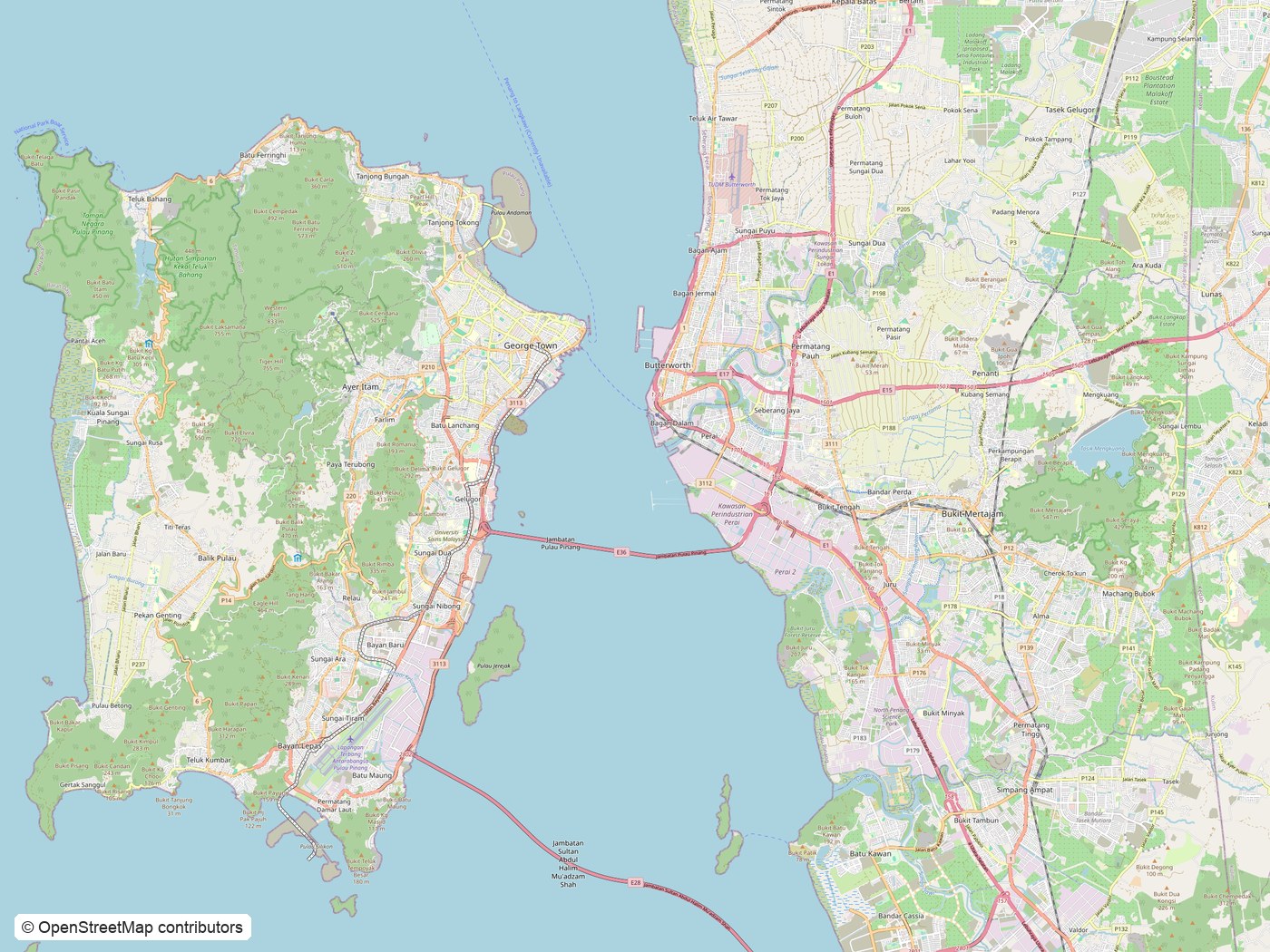 Map of Penang host cluster